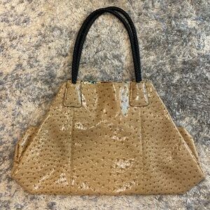 Light tan ostrich pattern Big Buddha Tote